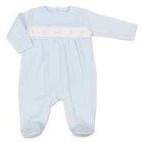 M15965: Baby Boys Smocked Velour All In One (0-9 Months)